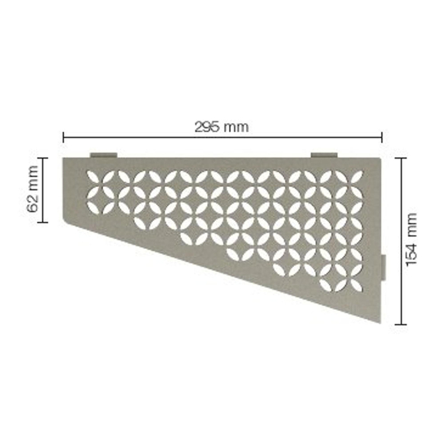 Schluter Shelf-E-S3 planchet - 29.5x15.4x0.5cm - inbouw - Perforatie: Floral - gecoat steengrijs ses3d5tssg