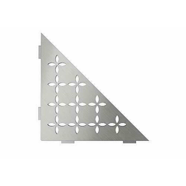 Schluter Shelf-E-S1 planchet - 21x21x0.5cm - inbouw - Driehoek - Perforatie: Floral - RVS geborsteld ses1d5eb