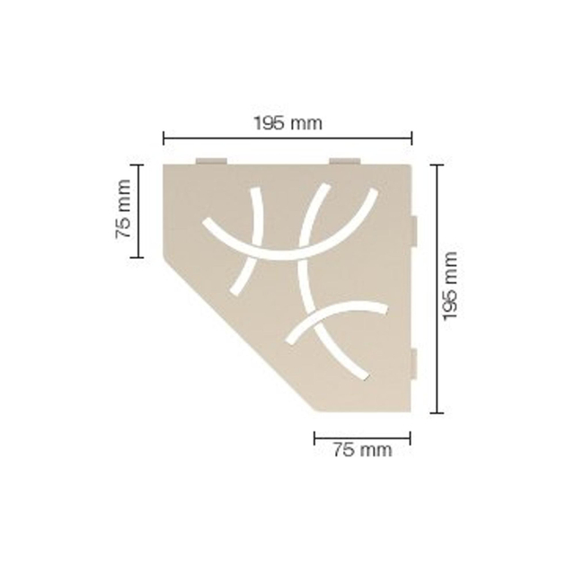 Schluter Shelf-E-S2 planchet - 19.5x19.5x0.5cm - inbouw - Driehoek - Perforatie: Curve - RVS geborsteld ses2d6eb