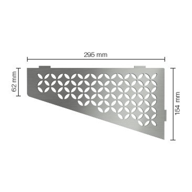 Schluter Shelf-E-S3 planchet - 29.5x15.4x0.5cm - inbouw - Perforatie: Floral - RVS geborsteld ses3d5eb