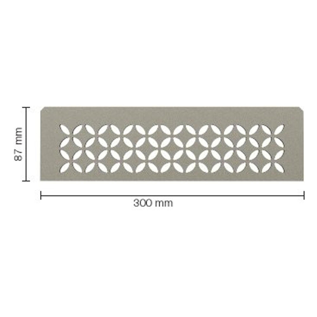 Schluter Shelf-N-S1 planchet - 30x8.7x0.5cm - inbouw - Rechthoek - Perforatie: Floral - gecoat steengrijs sns1d5tssg