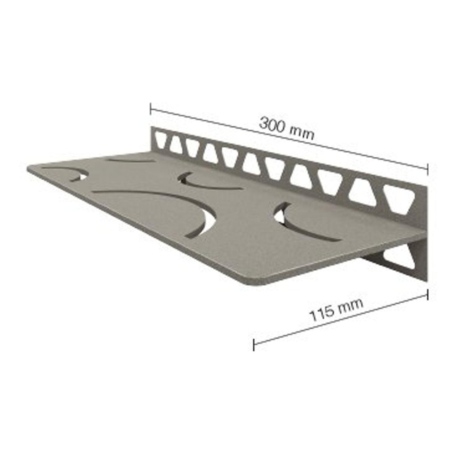 Schluter Shelf-W-S1 planchet - 30x11.5x0.5cm - inbouw - Rechthoek - Perforatie: Curve - gecoat donker antraciet sws1d6tsda