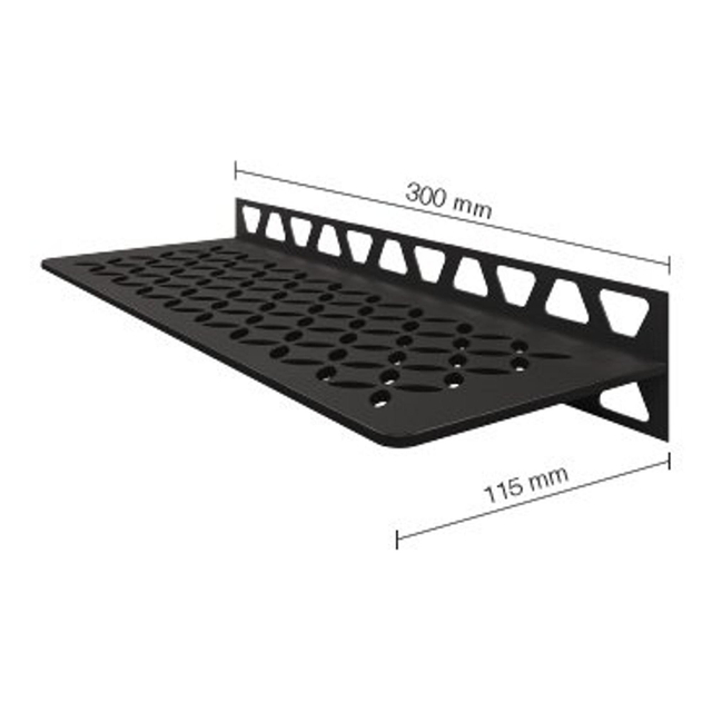 Schluter Shelf-W-S1 planchet - 30x11.5x0.5cm - inbouw - Rechthoek - Perforatie: Floral - gecoat donker antraciet sws1d5tsda
