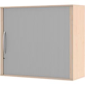 Opzetroldeurkast BARI, 4 legborden, middenwand, slot, H 1057 mm, esdoornpatroon