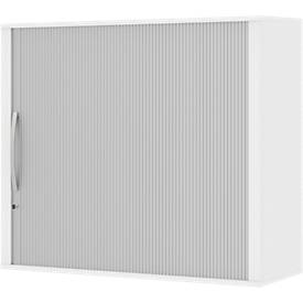 Opzetroldeurkast BARI, 4 legborden, middenwand, slot, H 1057 mm, wit