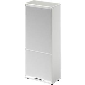 Schäfer Shop Genius Roldeurkast met verticale roldeur TETRIS WOOD, 4,5 ordnerhoogten, H 1910 mm, hoogte incl. glijders, lichtgrijs