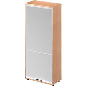 Schäfer Shop Genius Roldeurkast met verticale roldeur TETRIS WOOD, 4,5 ordnerhoogten, H 1910 mm, hoogte incl. glijders, beukenpatroon