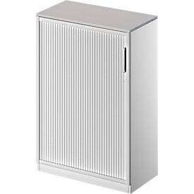 Schäfer Shop Genius Roldeurkast TETRIS SOLID, 3 ordnerhoogten, B 800 mm, incl. 19 mm afdekplaat, lichtgrijs/blank aluminium/blank aluminium