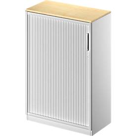 Schäfer Shop Genius Roldeurkast TETRIS SOLID, 3 ordnerhoogten, B 800 mm, incl. 19 mm afdekplaat, esdoorn/blank aluminium