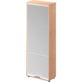 Schäfer Shop Genius Roldeurkast met verticale roldeur TETRIS WOOD, 5,5 ordnerhoogten, H 2270 mm, hoogte incl. glijders, beukenpatroon