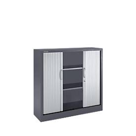 Schäfer Shop Select Roldeurkasten, 3 ordnerhoogten, B 1200 mm, grafiet/aluminium zilver