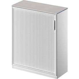Schäfer Shop Genius Roldeurkast TETRIS SOLID, 3 ordnerhoogten, B 1000 mm, incl. 19 mm afdekplaat, lichtgrijs/blank aluminium/blank aluminium
