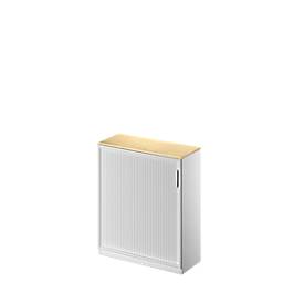 Schäfer Shop Genius Roldeurkast TETRIS SOLID, 3 ordnerhoogten, B 1000 mm, incl. 19 mm afdekplaat, esdoornpatroon/blank aluminium/blank aluminium