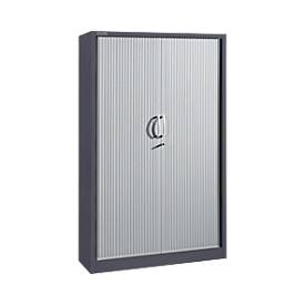 Schäfer Shop Select Roldeurkasten, 5 ordnerhoogten, B 1200 mm, grafiet/aluminium zilver