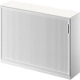 Schäfer Shop Genius Roldeurkast TETRIS SOLID, 3 ordnerhoogten, B 1600 mm, incl. 19 mm afdekplaat, wit/blank aluminium