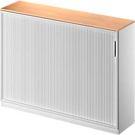 Schäfer Shop Genius Roldeurkast TETRIS SOLID, 3 ordnerhoogten, B 1600 mm, incl. 19 mm afdekplaat, beukenpatroon/blank aluminium/blank aluminium