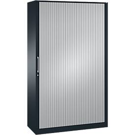 C und P Roldeurkast ASISTO C 3000, 5 ordnerhoogten, met akoestische roldeuren, 1200 mm breedte, antraciet/aluminium zilver