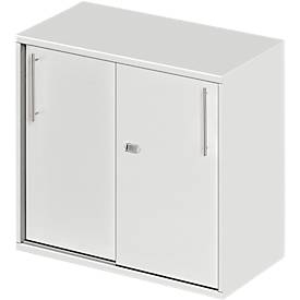 Schäfer Shop Select aanbouw-/schuifdeurkast Start Off, op tafelhoogte, afsluitbaar, B 800 x D 420 x H 726 mm, lichtgrijs/lichtgrijs