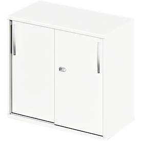 Schäfer Shop Select Aanbouw-/schuifdeurkast LOGIN, 2 ordnerhoogtes, B 800 x D 420 x H 726 mm, wit/wit