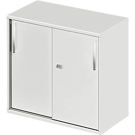 Schäfer Shop Select Aanbouw-/schuifdeurkast LOGIN, 2 ordnerhoogtes, B 800 x D 420 x H 726 mm, lichtgrijs/lichtgrijs