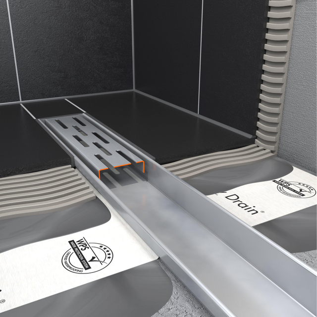 Easy Drain Compact FF afvoergoot enkele plaat met zijuitloop 6x90cm 30mm RVS edcomff900-30