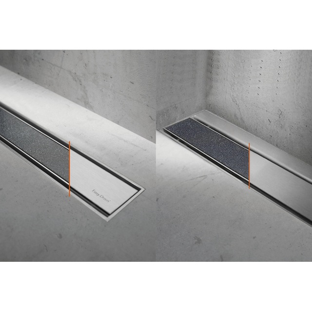 Easy Drain Compact TAF afvoergoot enkele plaat 110cm 50mm met Zero design rooster RVS edcomtaf1100-50