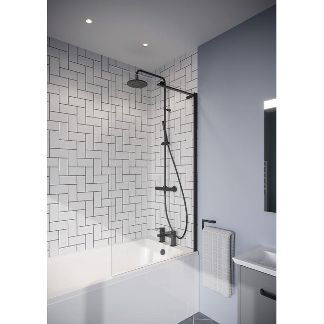 Crosswater Clear 6 Fixed Badwand - 90x150cm - links - /rechts - Matt Black CABSBC0900