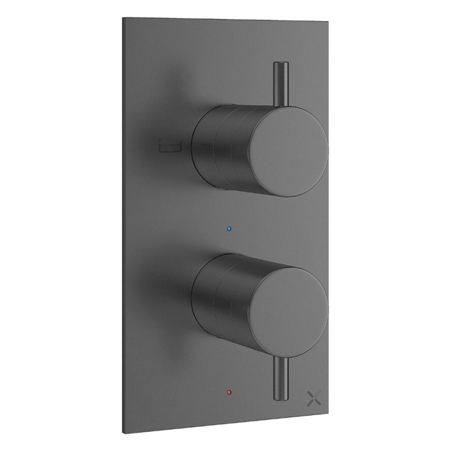 Crosswater MPRO 2 Badkraan - inbouw - verticaal - 2 functies - inbouwdeel - Gunmetal SW928256 / SW385437