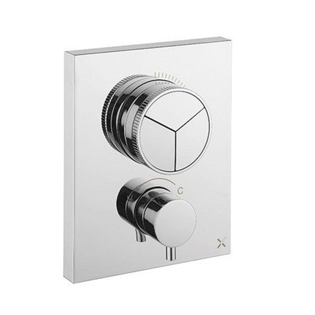 Crosswater Crossbox inbouw douchekraan thermostatisch 3 functies inclusief inbouwdeel chroom PROCBPUSH2500LBPC