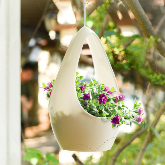 Hello Garden Hangende plantenbak, druppelvormige bloempot met drainagegat, plantenhanger, hangmand 1pc