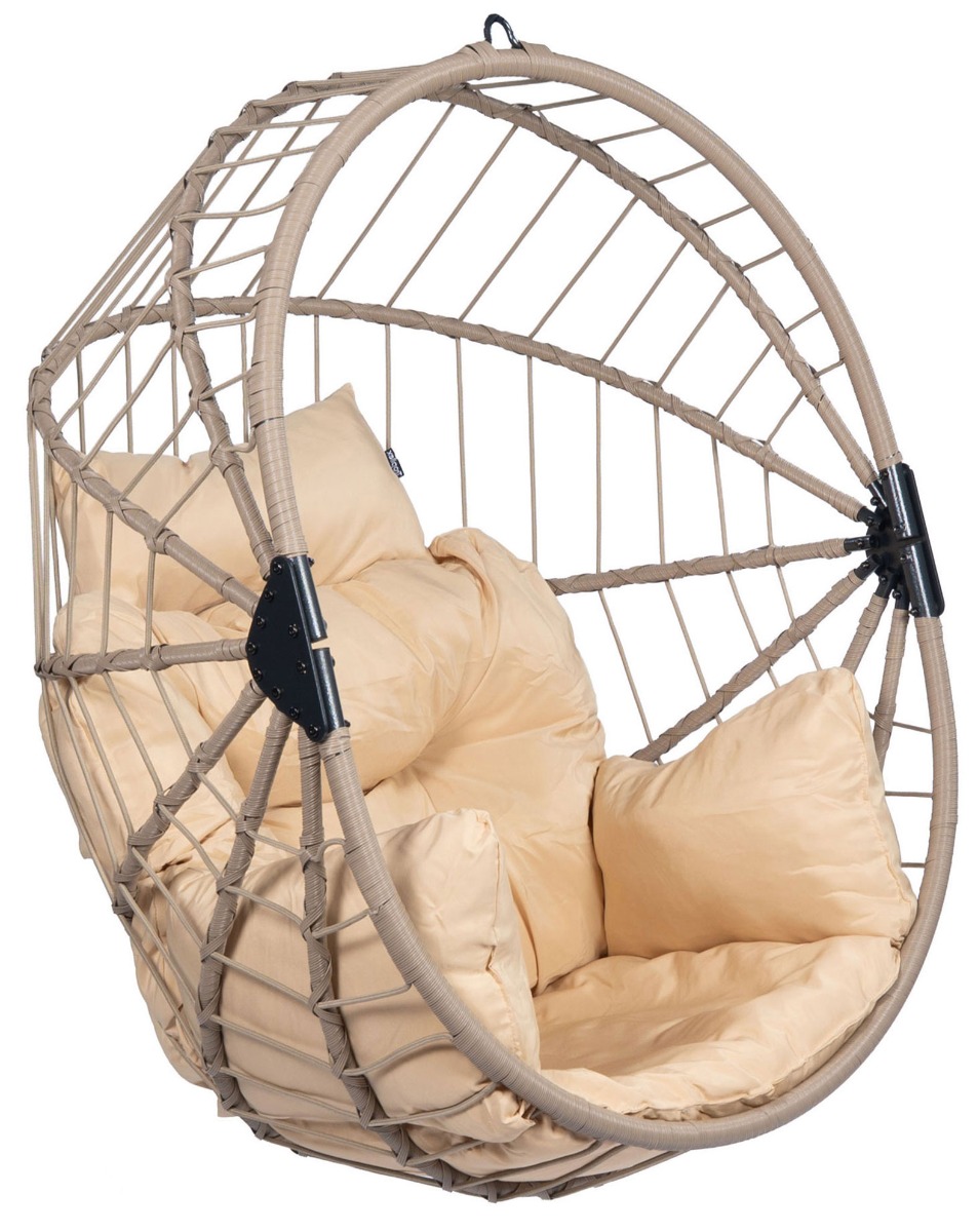 Tropilex 'Egg Luxe' Taupe Hangstoel - 160 kg - Grijs - 