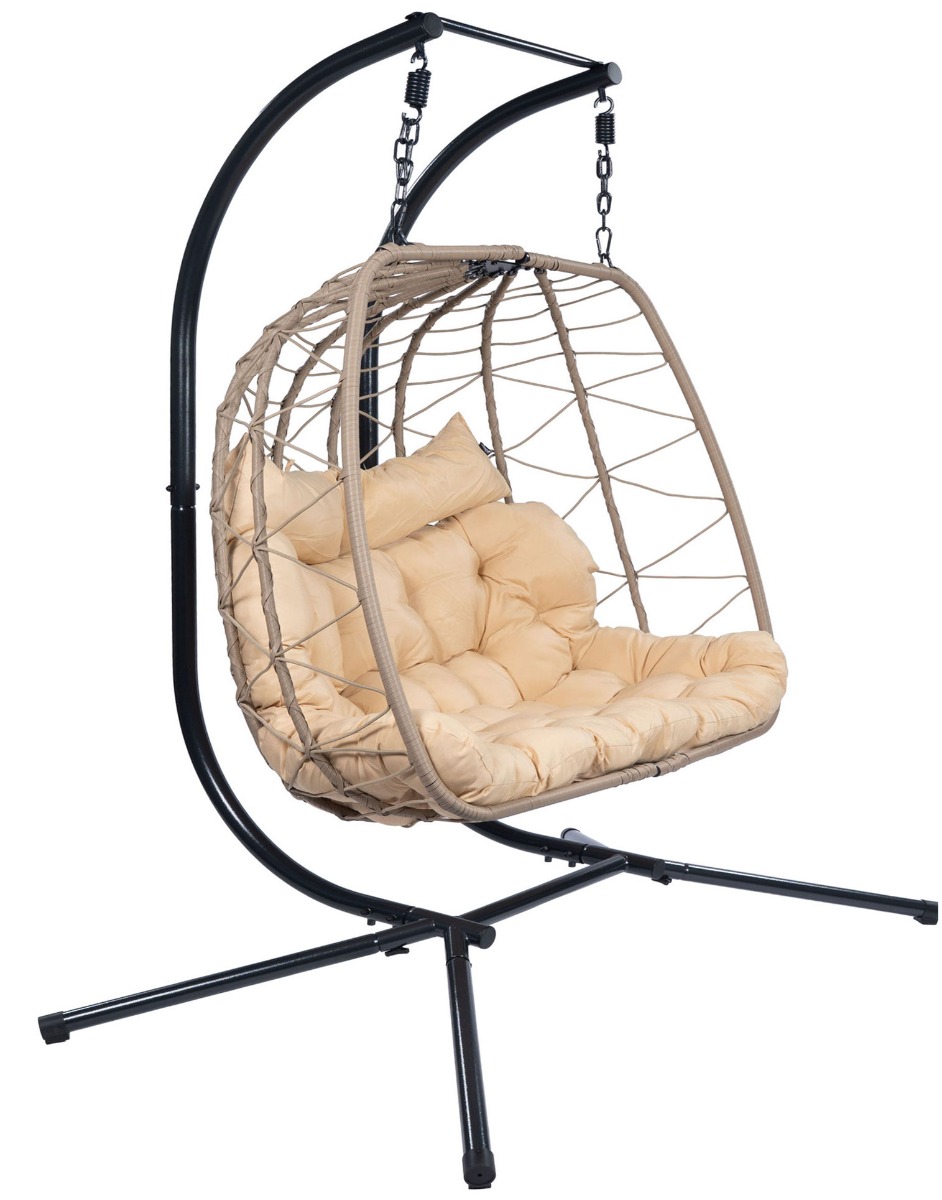 Tropilex 'Egg Duo' Taupe Hangstoelset - 200 kg - Zwart - 