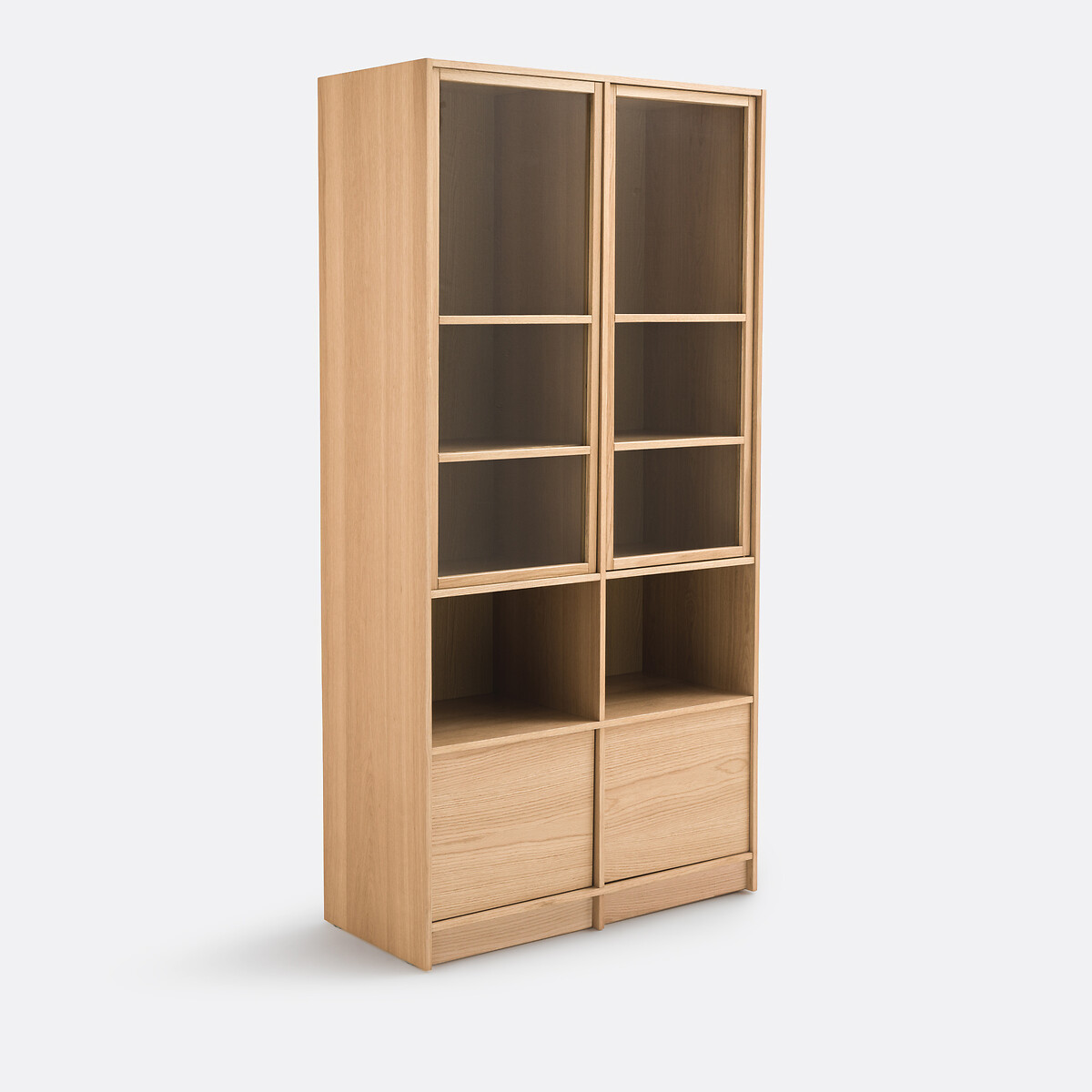 LA REDOUTE INTERIEURS Modulaire vitrinekast in eik, met 4 deuren en 2 open vakken, Senssia
