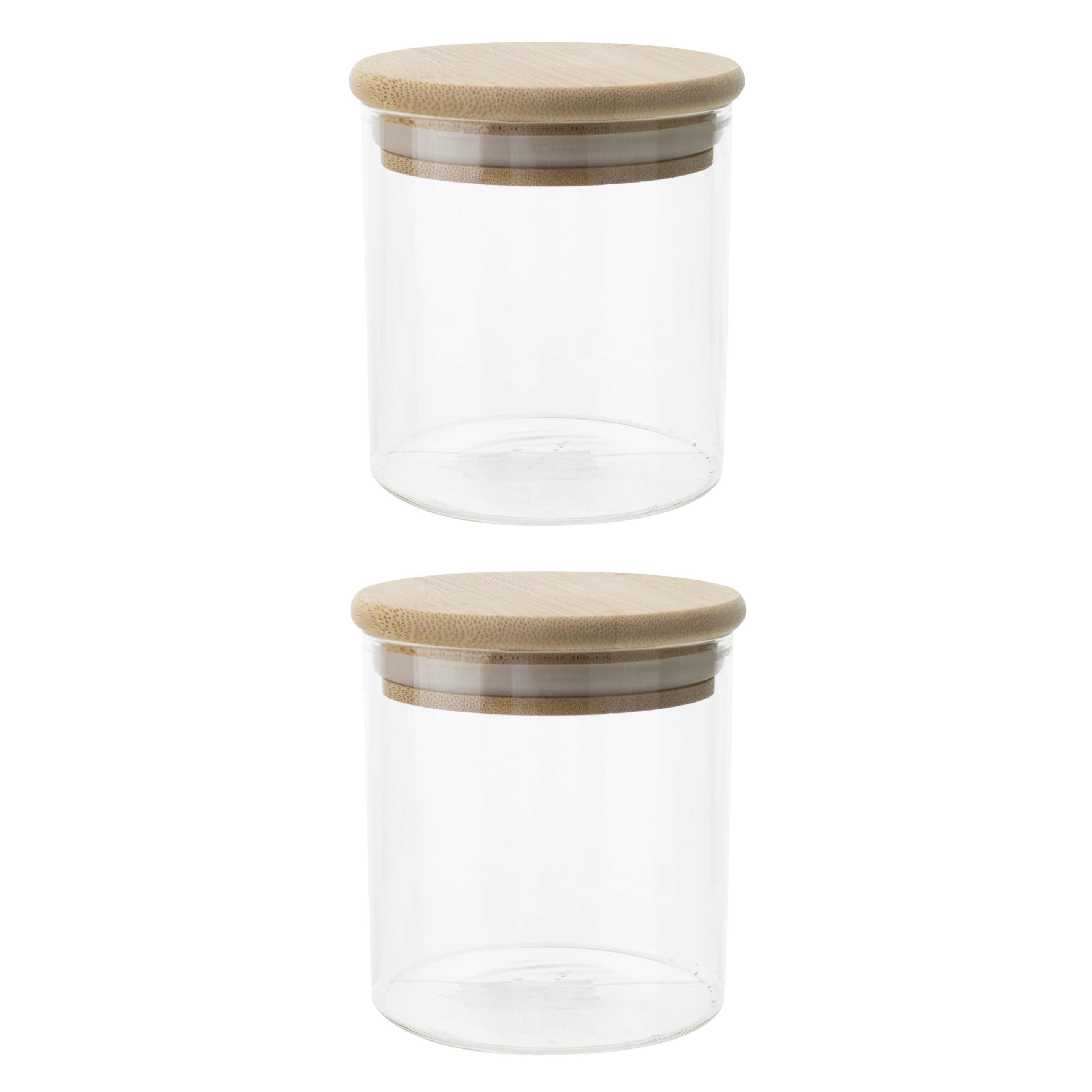 Cosy & Trendy Set van 4x stuks voorraadpotten/bewaarpotten 330 ml glas met houten deksel -