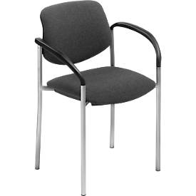 NowyStyl Bezoekersstoel Styl, antraciet, aluminium zilver