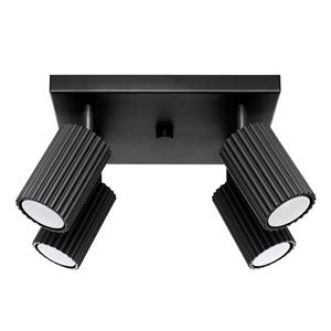 SOLLUX LIGHTING Deckenstrahler Karbon, schwarz, L&auml;nge 81 cm, Alu, 4-flg.
