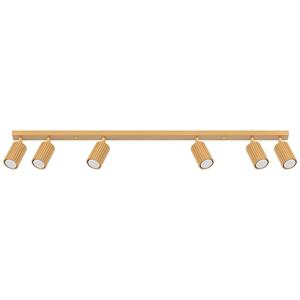 SOLLUX LIGHTING Deckenstrahler Karbon, goldfarben, L&auml;nge 117 cm, Alu, 6-flg.