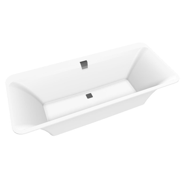 Villeroy & Boch Squaro Edge kunststof duobad quaryl rechthoekig 180x80x45cm incl. poten en afvoer-/overloopcombinatie mat wit ubq180sqe7dv-rw
