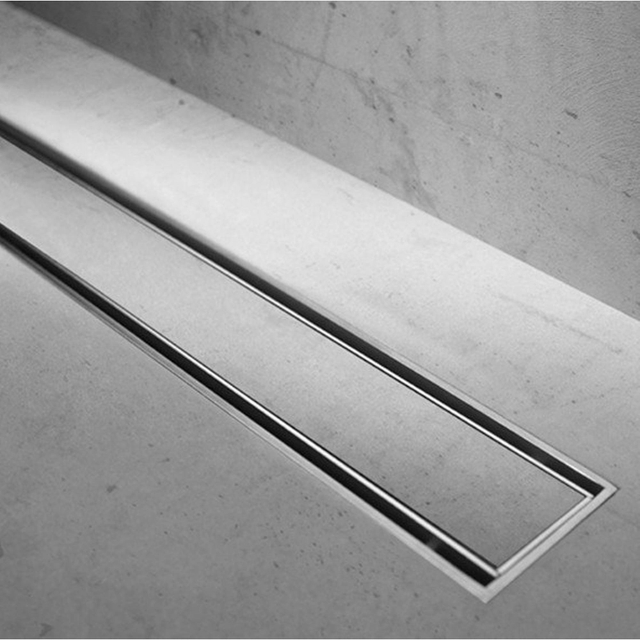 Easy Drain Modulo TAF low douchegoot - 110x6.7cm - met vloerflens - Waterslot: 50mm- RVS geborsteld edm1taflt1100-50