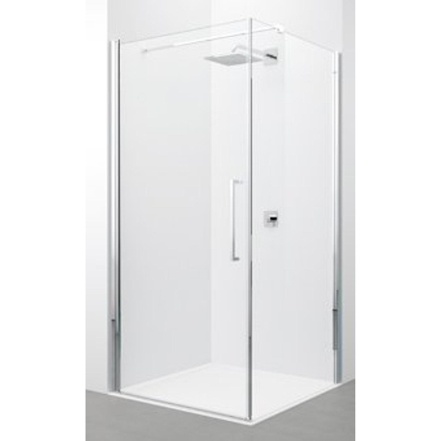 Novellini Young 2.0 FG zijwand 95/97x200cm voor G draaideur en 2GS vouwdeur chroom profiel met helder glas y2fg95-1k
