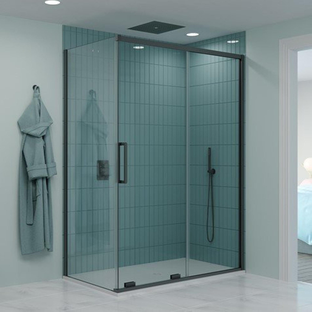 Crosswater Optix Zijpaneel - 90cm - voor schuifdeur - Leisteen OXSLSPTC0900