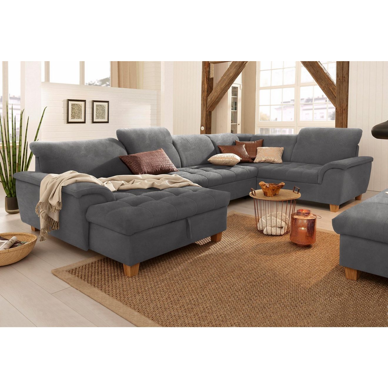 Home affaire Zithoek Lyla U-vorm naar keuze met verstelbare rugleuning en extra met bed + bedkist