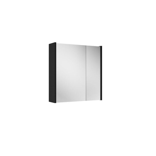 Adema Spiegelkast - 60x63x16cm - inclusief zijpanelen - mat zwart SW1212815/SW812071