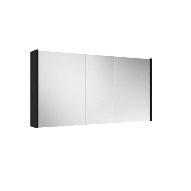 Adema Spiegelkast - 120x63x16cm - inclusief zijpanelen - mat zwart SW1212818/SW812071