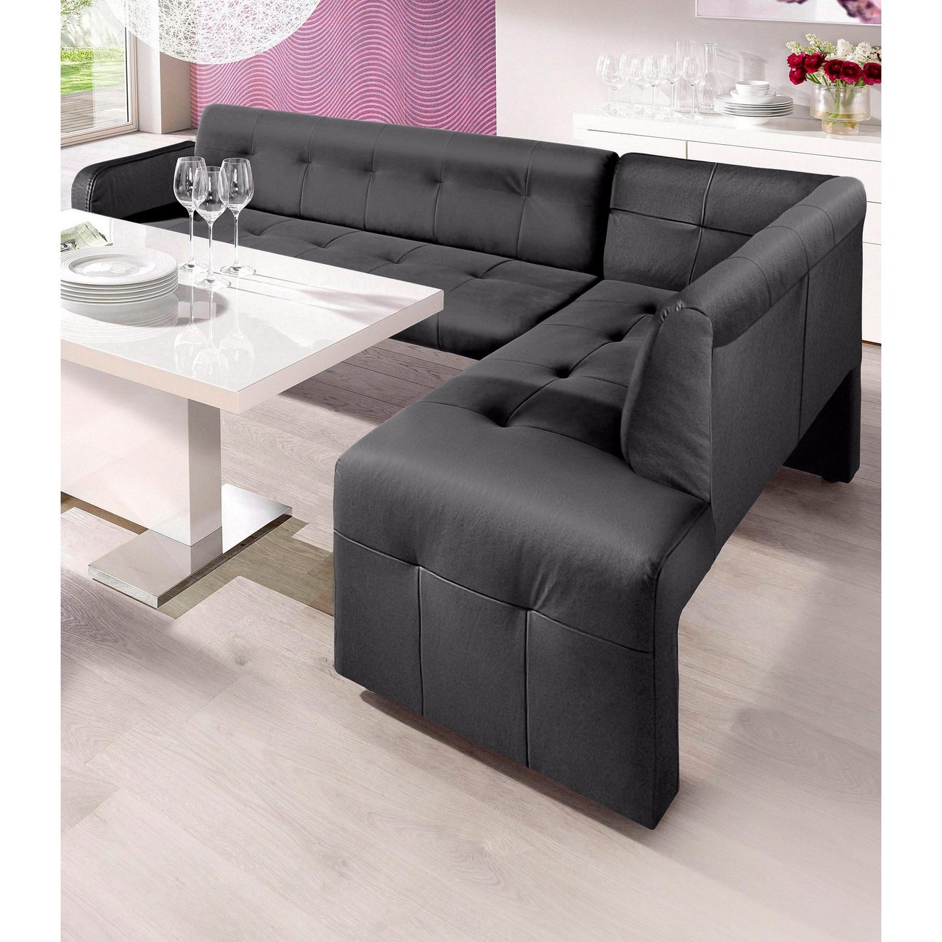 Exxpo - sofa fashion Hoekbank Barista, comfortabel en elegant, hoge bodemvrijheid moderne zit- en rugverwerking, vrij in de ruimte te plaatsen