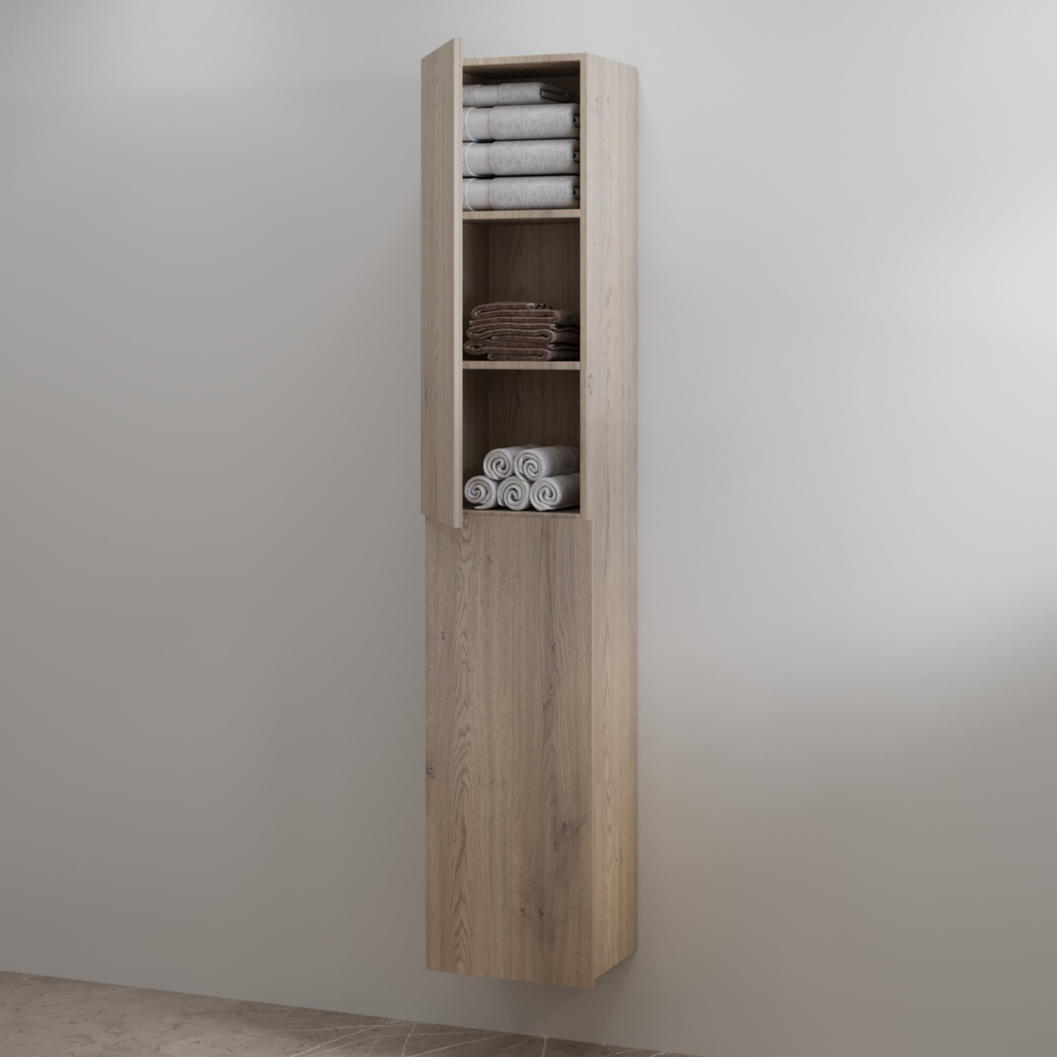 Best Design Hoge Kolomkast  Blanco 35x180 cm Hout Bruin
