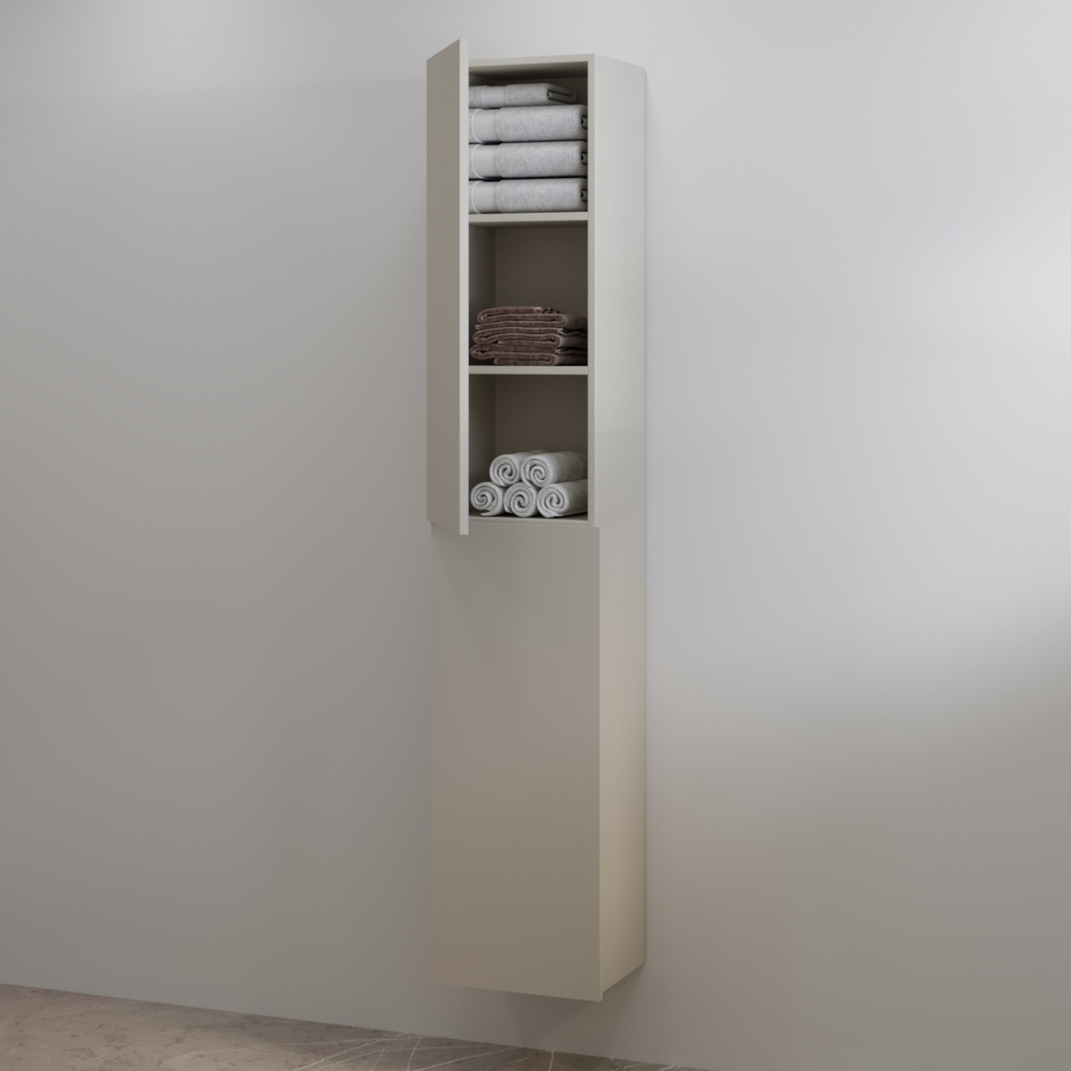 Best Design Hoge Kolomkast  Blanco 35x180 cm Mat Taupe