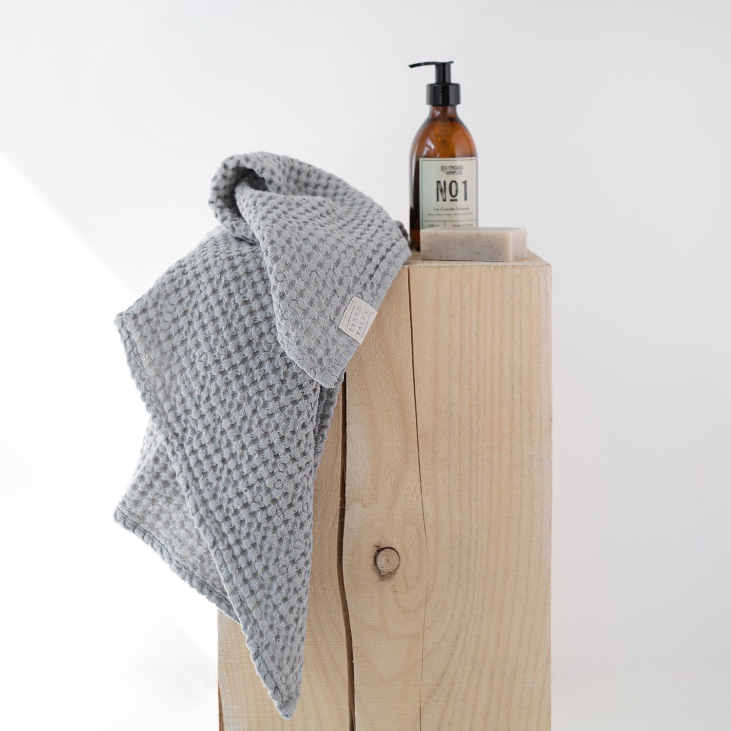 Linen Tales  linnen/katoen wafel keukendoek - grey - 50 x 70 cm