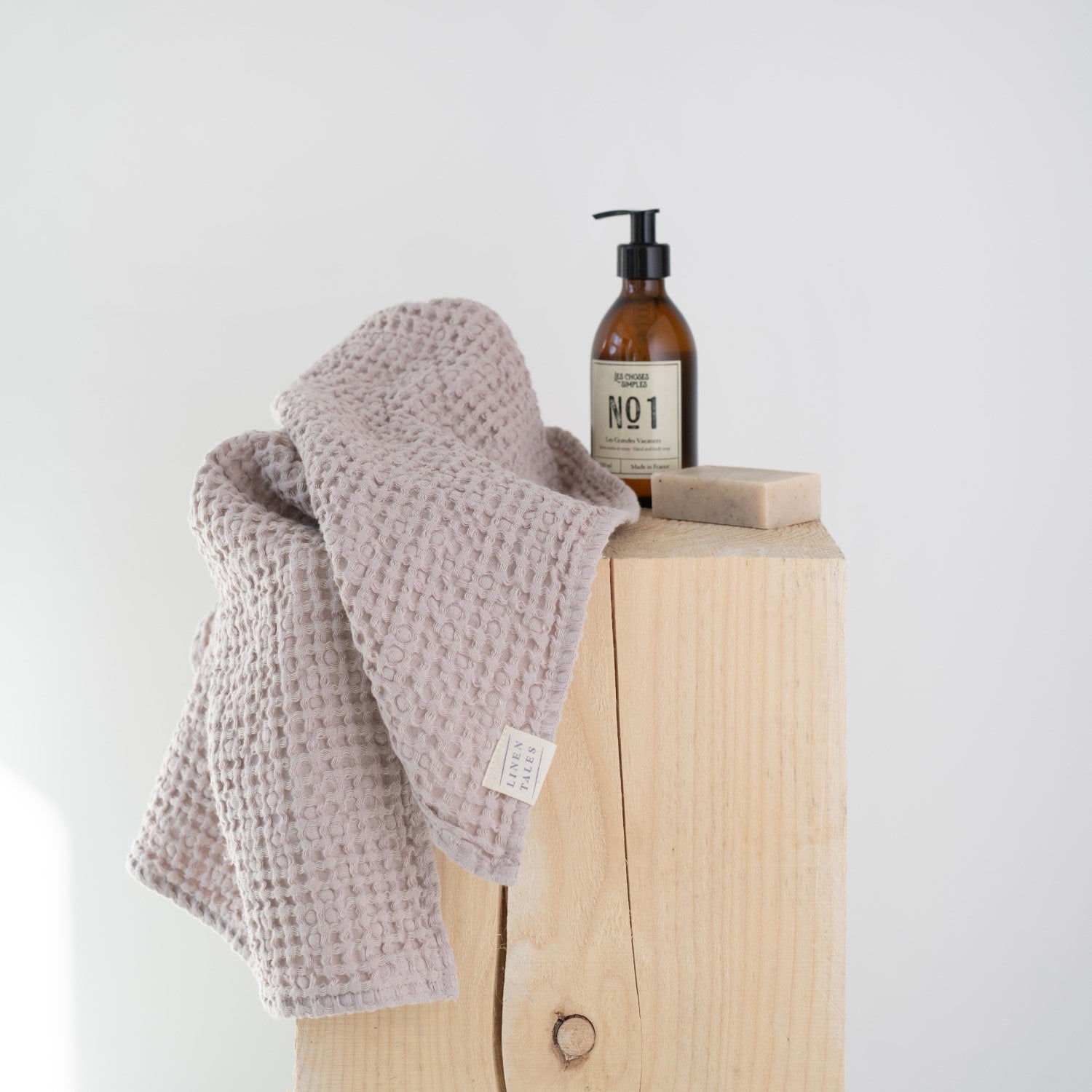 Linen Tales  linnen/katoenen wafel keukendoek - powder - 50 x 70 cm