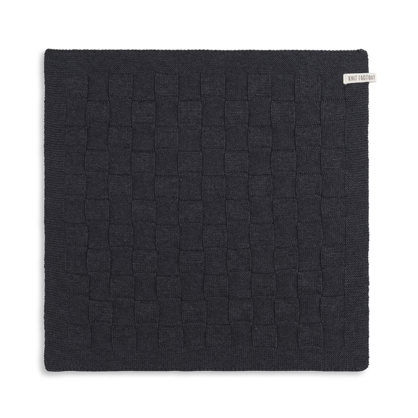 Knit Factory  gebreide keukendoek blok - antraciet